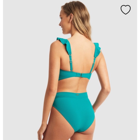 Chic Teal Ruffle Bikini Set - Picture 3 of 7